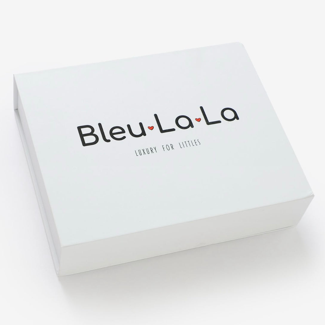 Bleu La La Cotton knit blanket & hat -blue