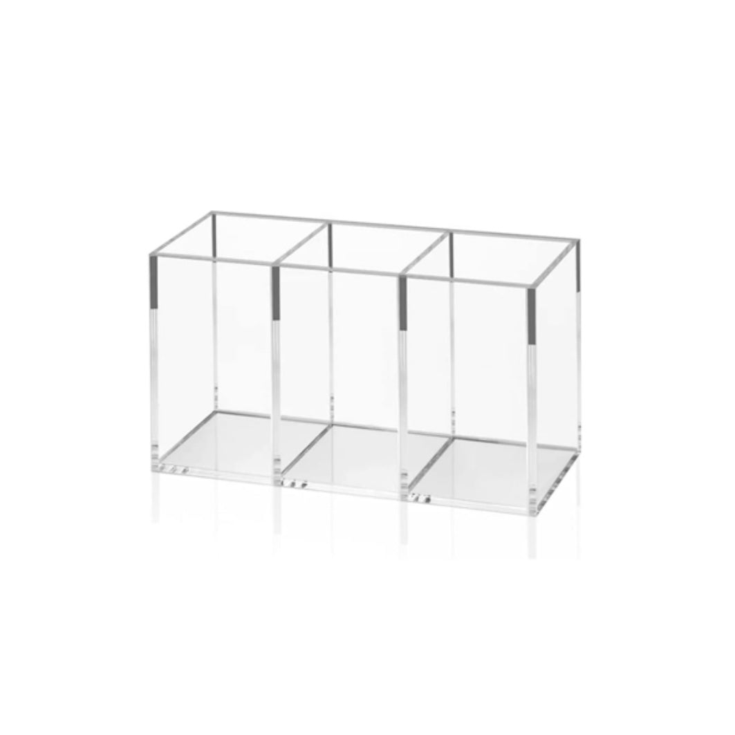 Acrylic pen holder-three compartments ￼