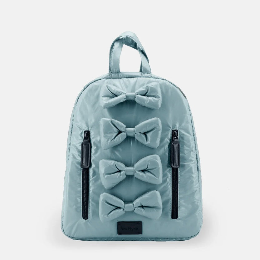 7am MIDI bow blue puffer backpack