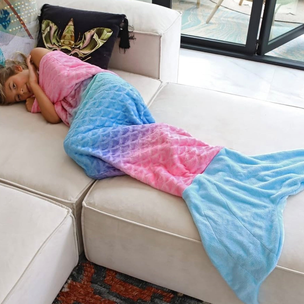 Mermaid tail sleep-sack blanket