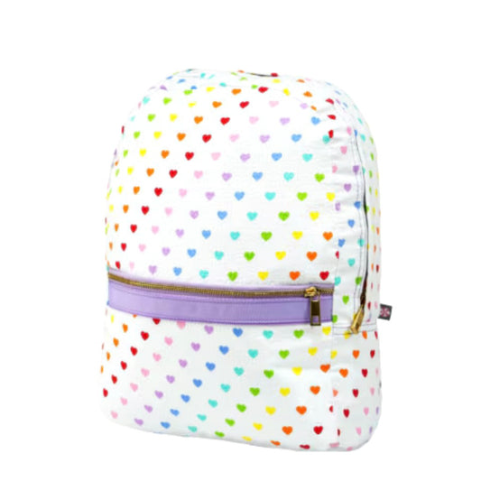 Rainbow heart toddler backpack