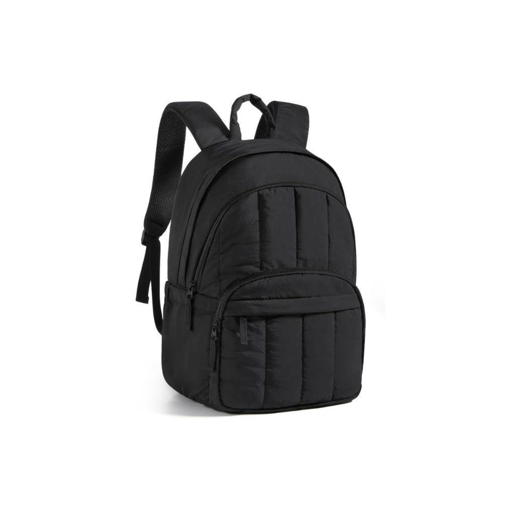 black puffer backpack