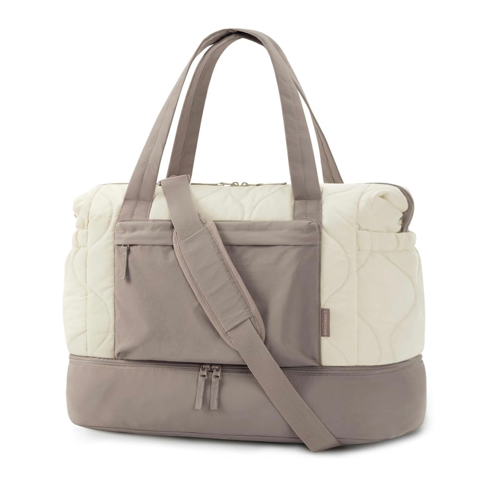 Neutral overnight large travel bag