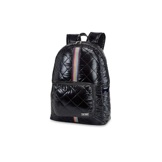 Top trenz black puffer backpack stripe