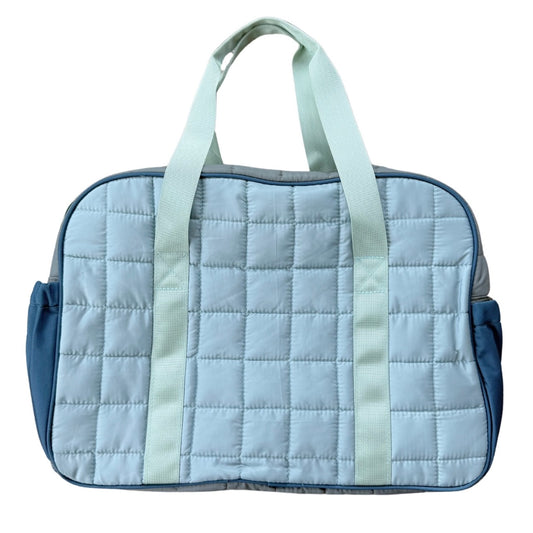 Blue Colorblock overnight large travel bag