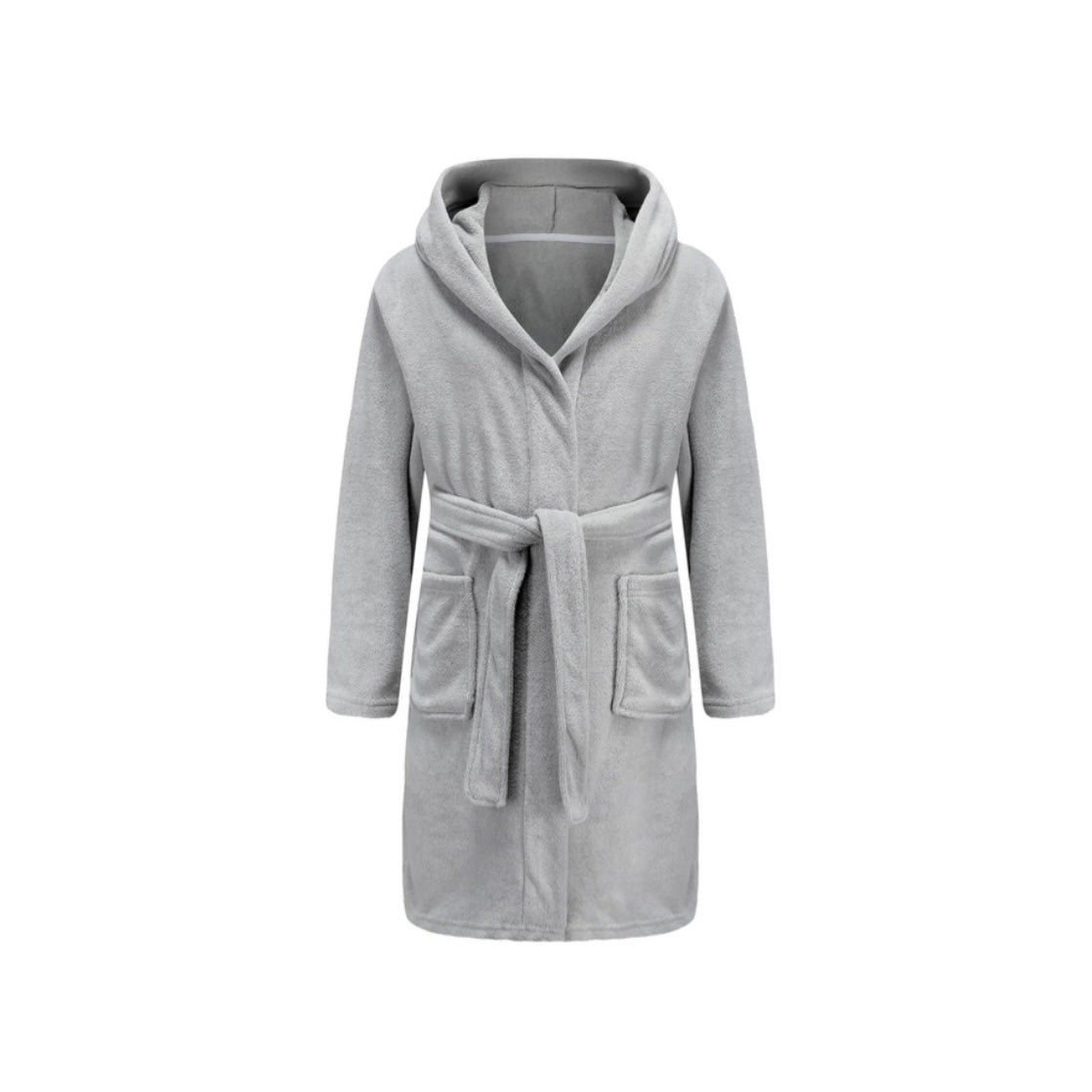 Gray terry kids bathrobe