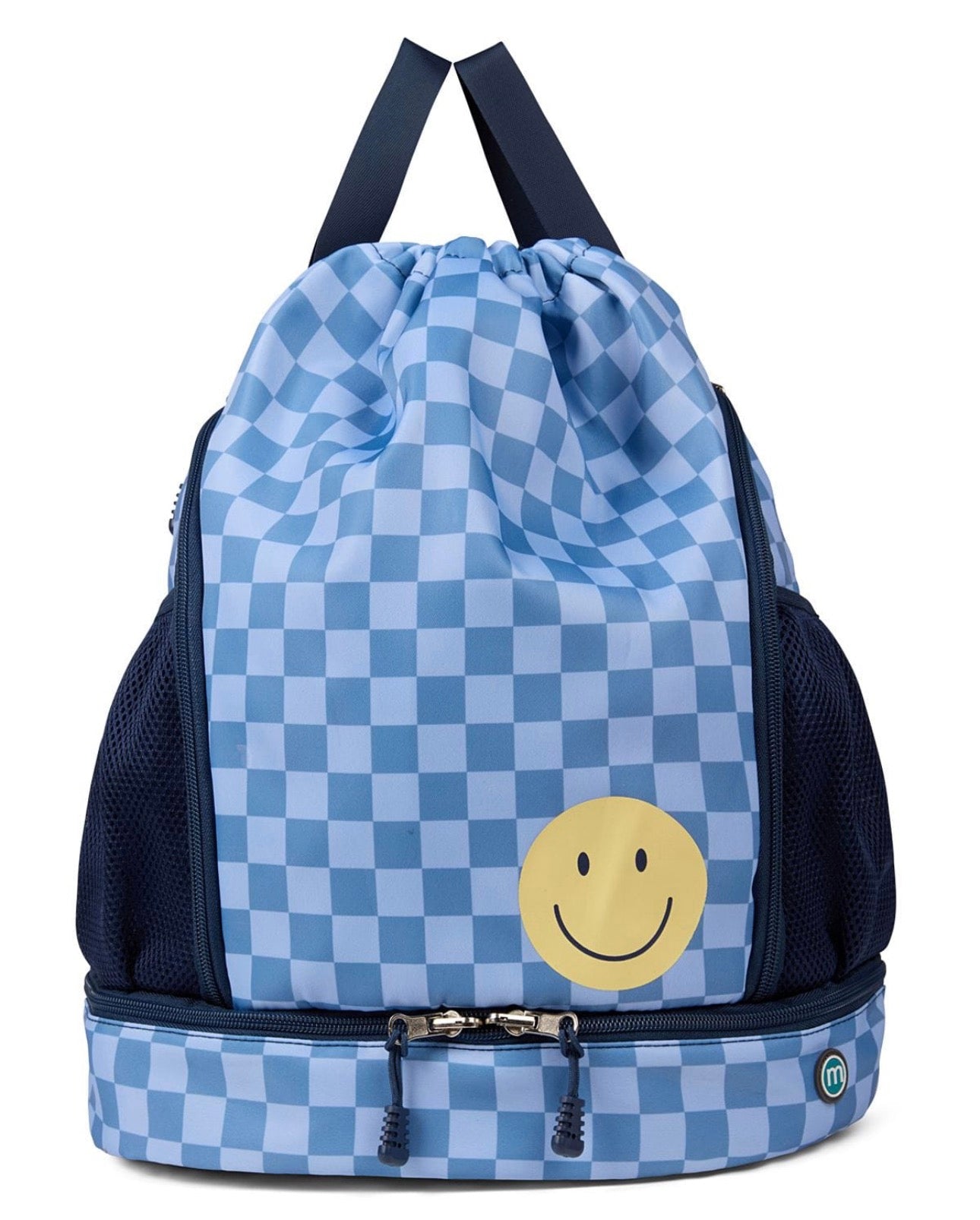 Smiley Checkered Water-Resistant Camp Backpack