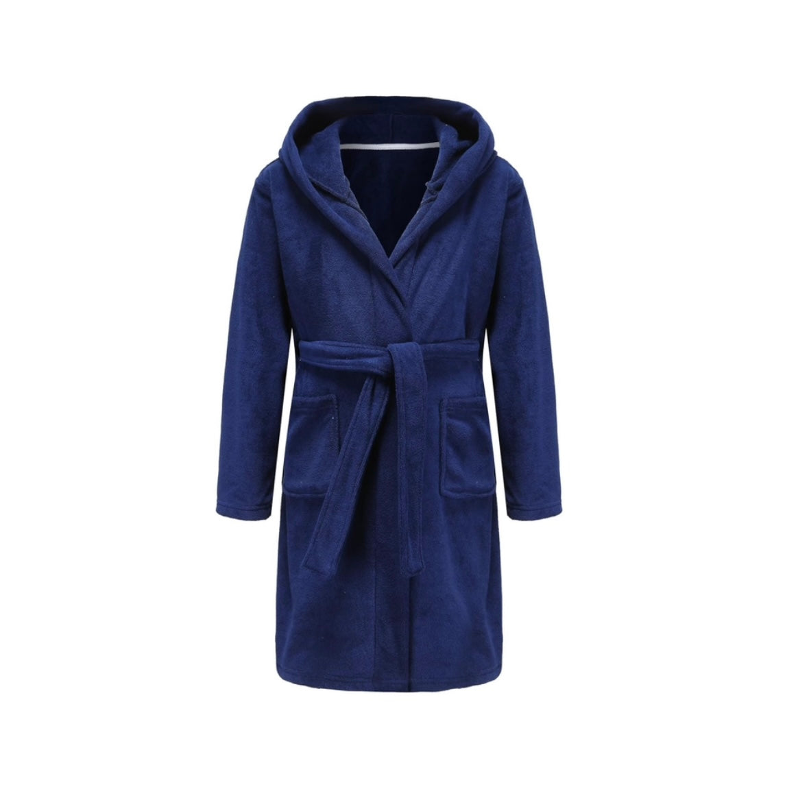 Navy terry kids bathrobe