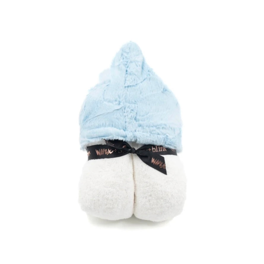 Winx&blinx light blue fur hooded towel