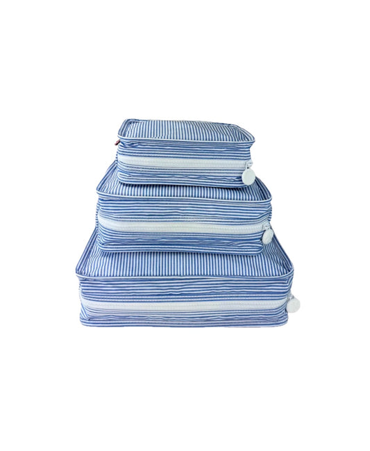 Navy striped wipeable packing cubes