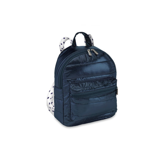 Navy Puffer Mini Backpack Blue Star Straps