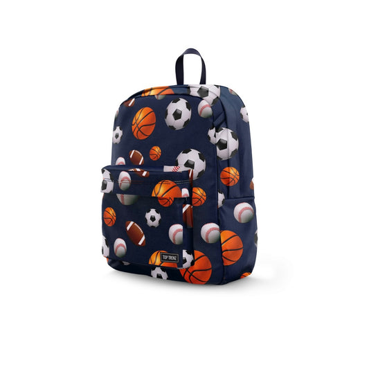 Navy Sports Canvas 2-Zipper Backpack