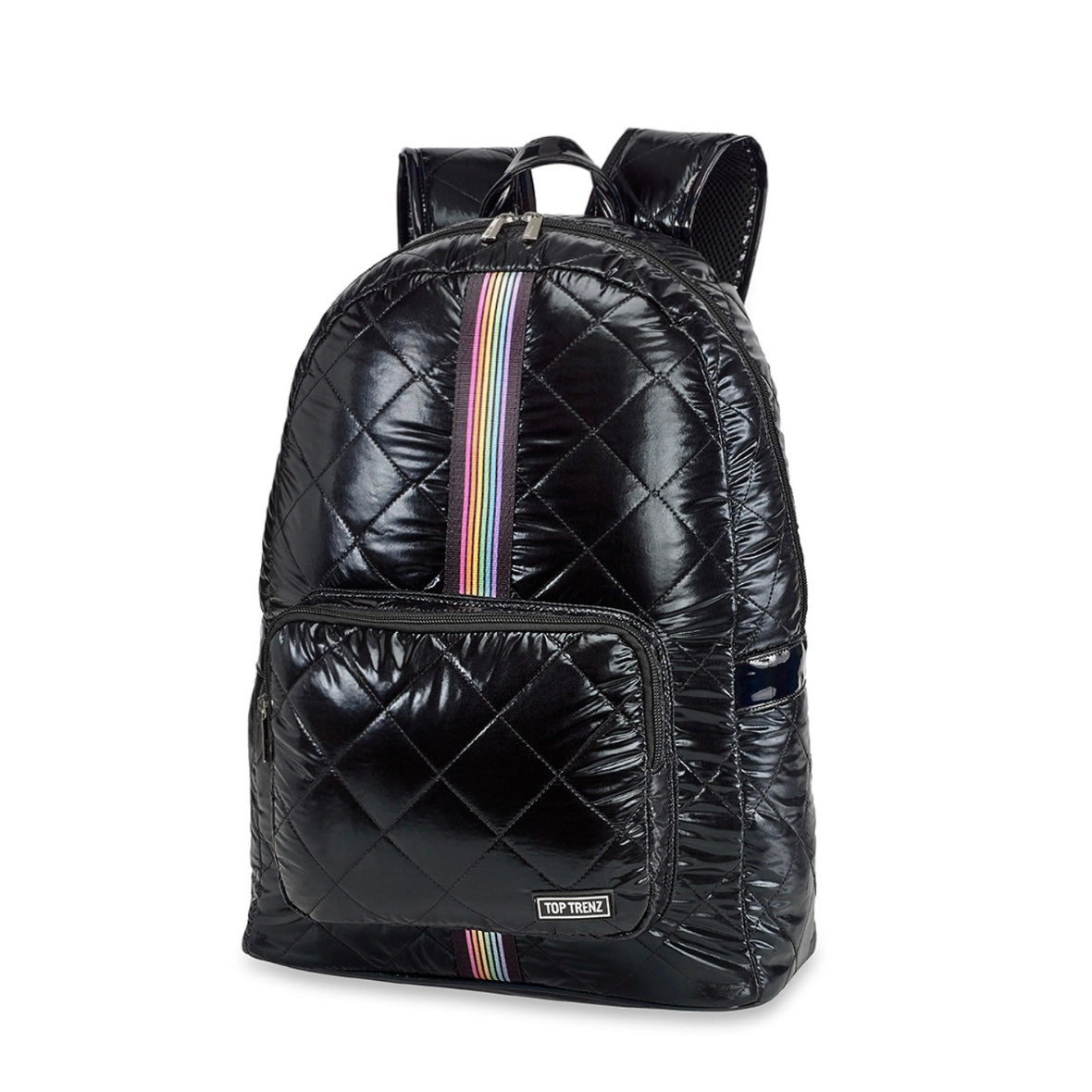 Top Trenz rainbow strap puffer backpack