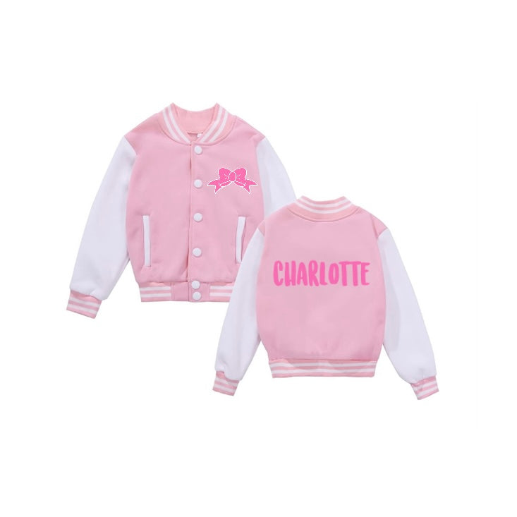 Pink letterman jacket / Printed