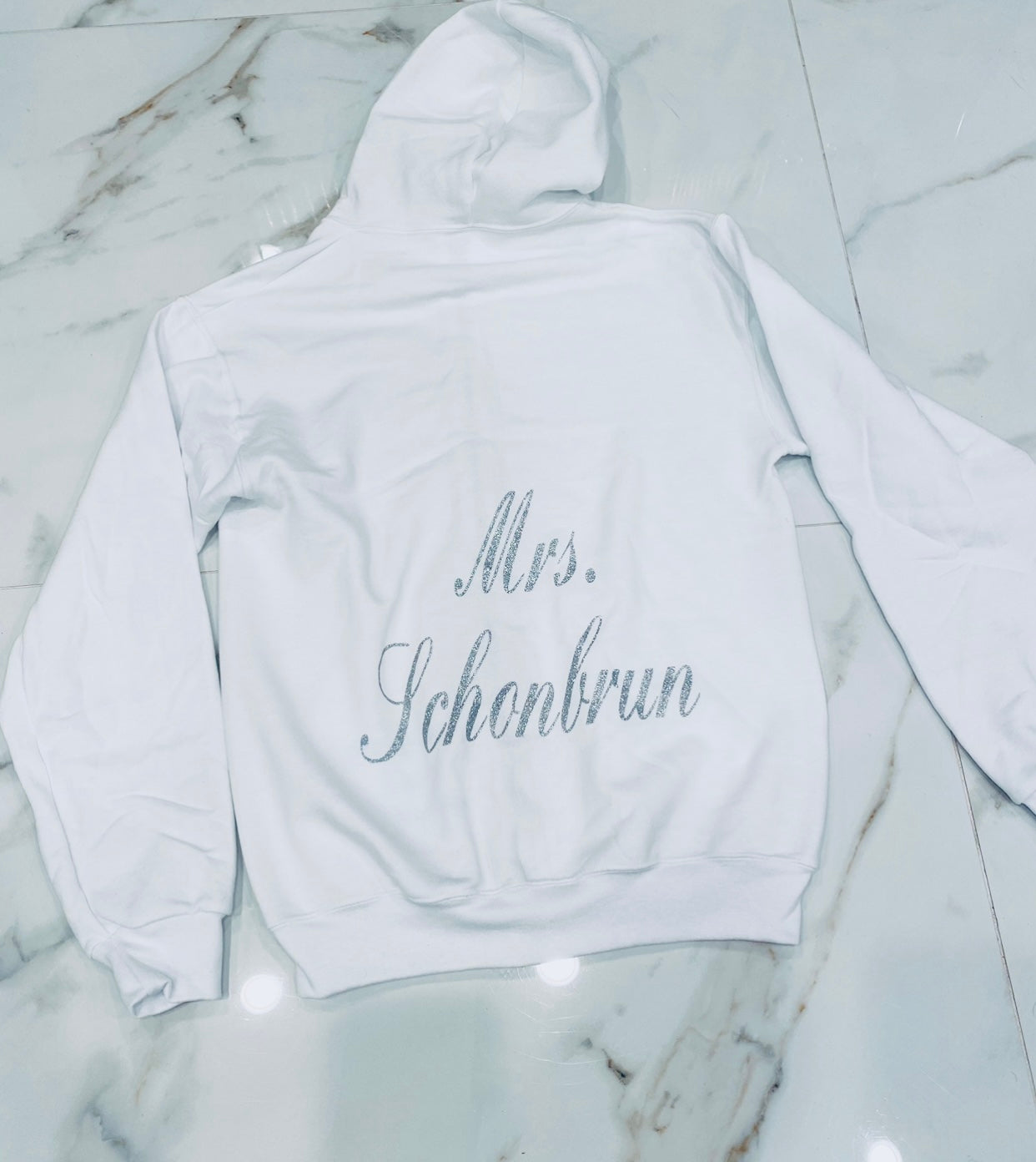 White wedding zip up sweatshirt