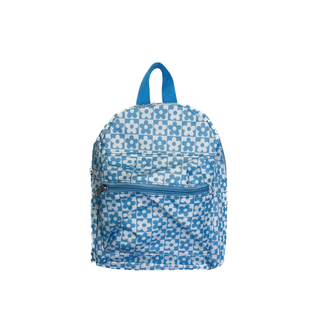 Blue flower mini backpack