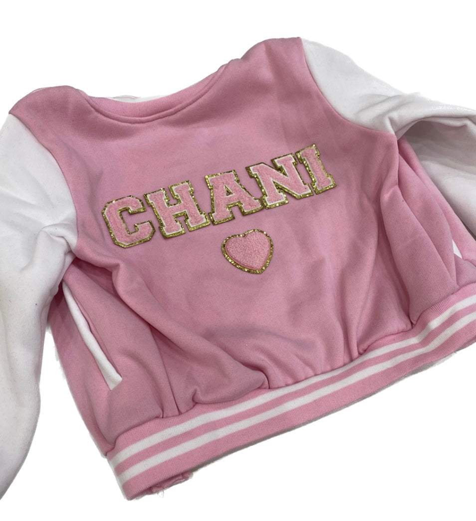 Pink Letterman Jacket